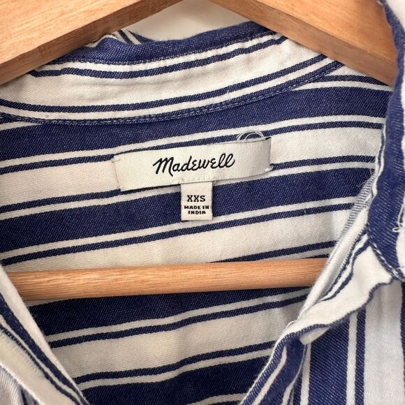 Madewell Central Shirt in Shea Stripe Blue and white XXS - Picture 3 of 10